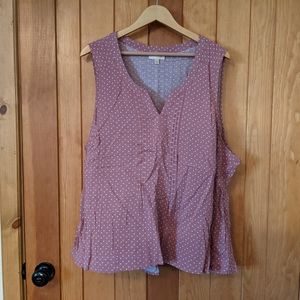 Modcloth dusty pink pintuck sleeveless top 3x